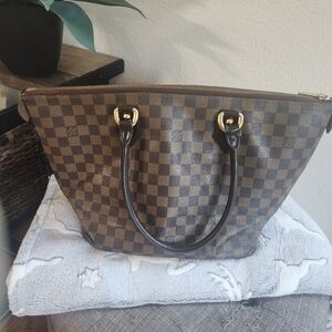 Checkered Brown Tote Bag